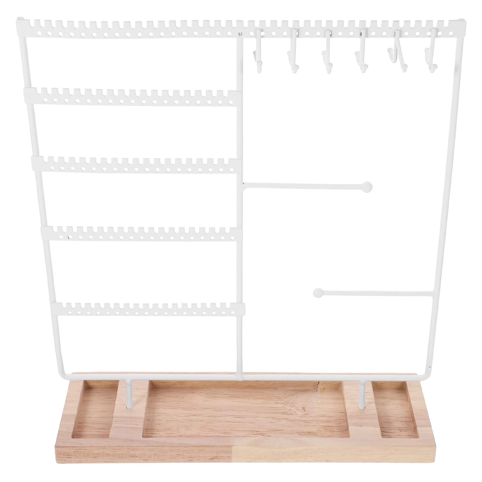 

Storage Display Shelves Shelf Earring Tray Gold Jewelry Stand Wood Stands Stud Holder