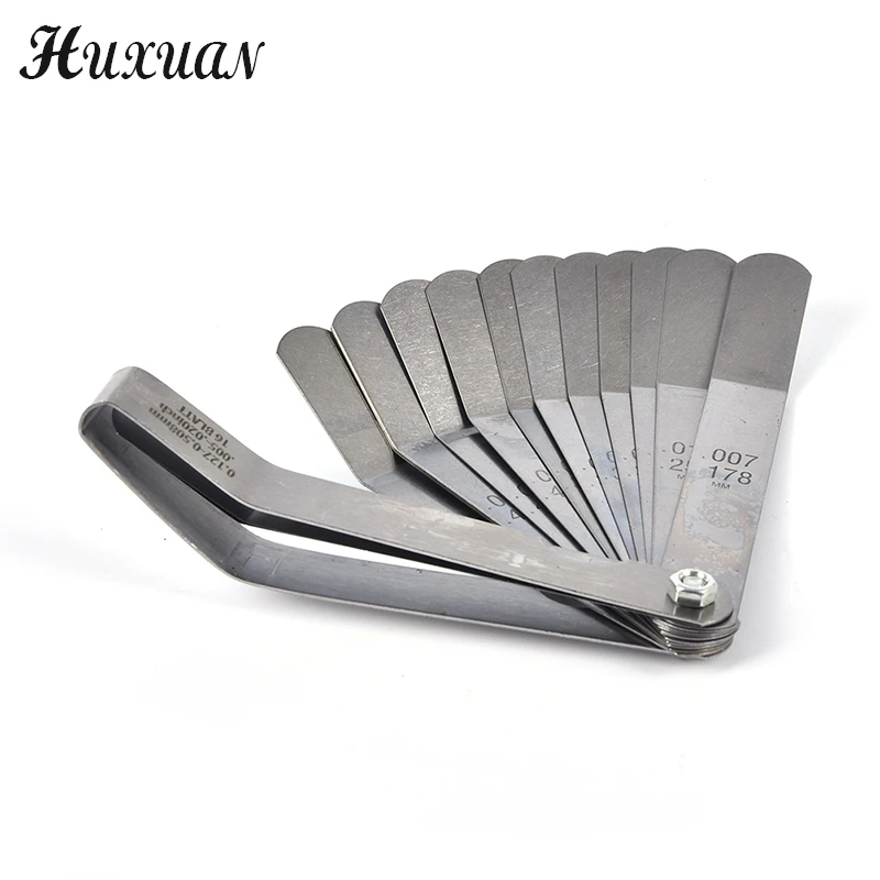 Feeler Gauge 1 set 16 Blades 0.05 to 1mm Thickness Curved Stainless Steel feeler gauge