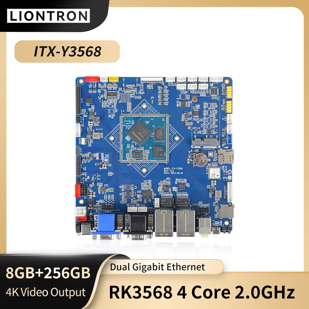 

Liontron Mini ITX Motherboard Android Linux RK3568 OpenWRT A55 HDMI 2.5G Gigabit ethernet port ITX-Y3568 Arm Architecture GPIO