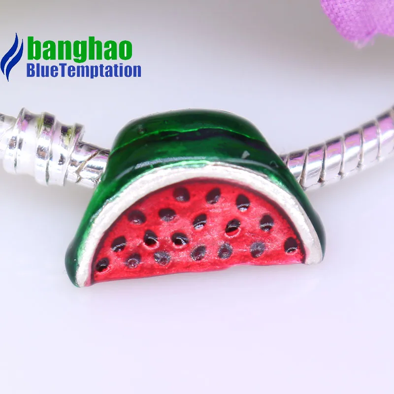 Wholesale DIY Fashion watermelon Charm for making accessories for jewelry alloy pendants bracelets beads ENM537