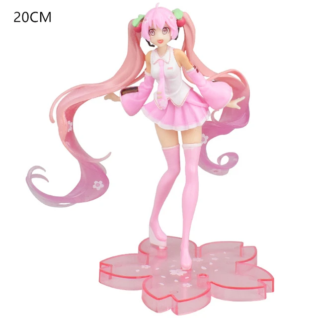 20cm Pink Cherry Hatsune Miku Figura Anime Kawaii Bonecas