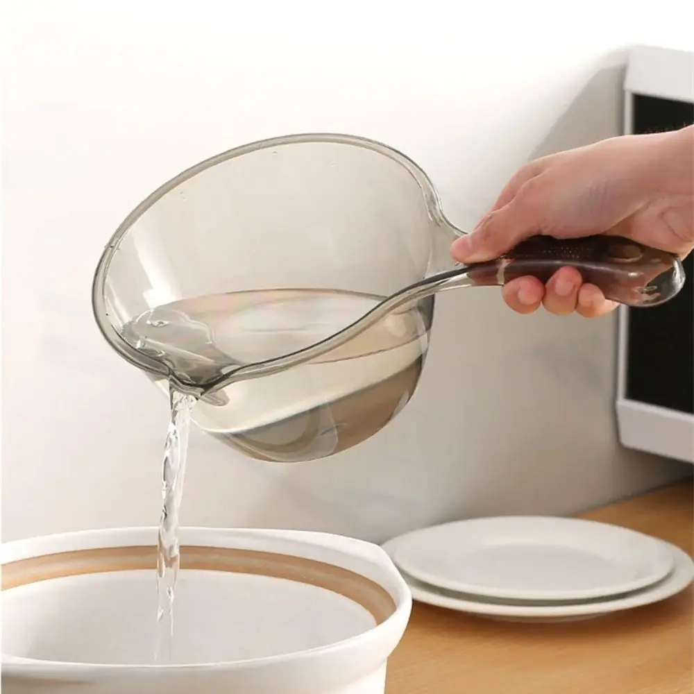 Transparent Water Ladle Big Water Dipper Thickened Anti-fall Bath Spoon Large Capacity Long Handle Shampooing Scoop
