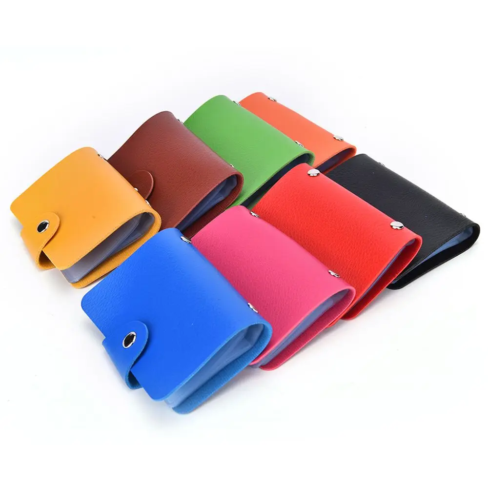 Women Pu Leather Pocket Business Id Credit Card Holder Case Wallet For 24 Card