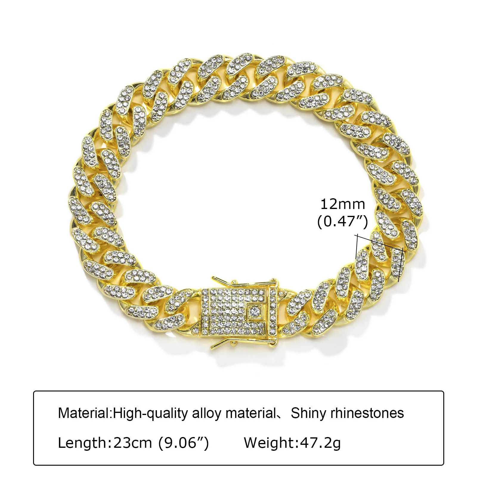 Chain Bracelet Crystal Bracelet 12mm For Men
