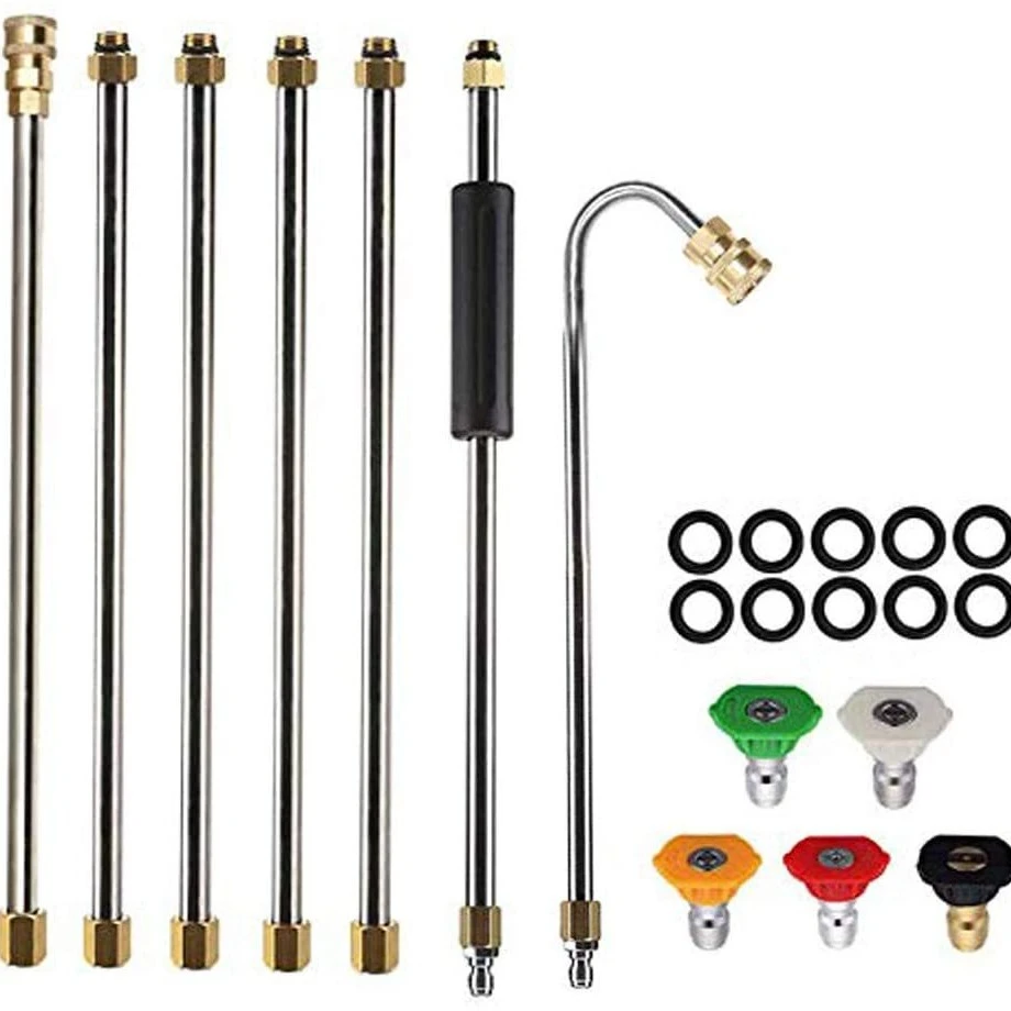 High Pressure Washer Extension Rod 1/4 Inch Connection Nozzles for Roof Gutter Cleaning Tools Connecting Rod 4