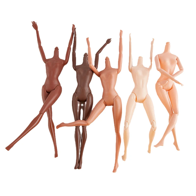 1Pc New 11 Movable Joints African Doll Nude Body 26/27cm Brown Black Skin Doll Body Children\'s Pretty Girl Toy Gift