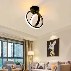 Small Led Ceiling Lights Aisle Hallway Lamp Modern 2 Rings Light Fixtures Living Room Bedroom Kitchen Household Daily Lighting