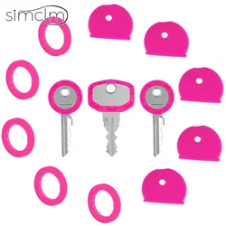 Vibrant Pink Rubber Key Covers - Soft Key Cap Toppers & Colorful Keyring Accessories - 50pcs (R B K - P)