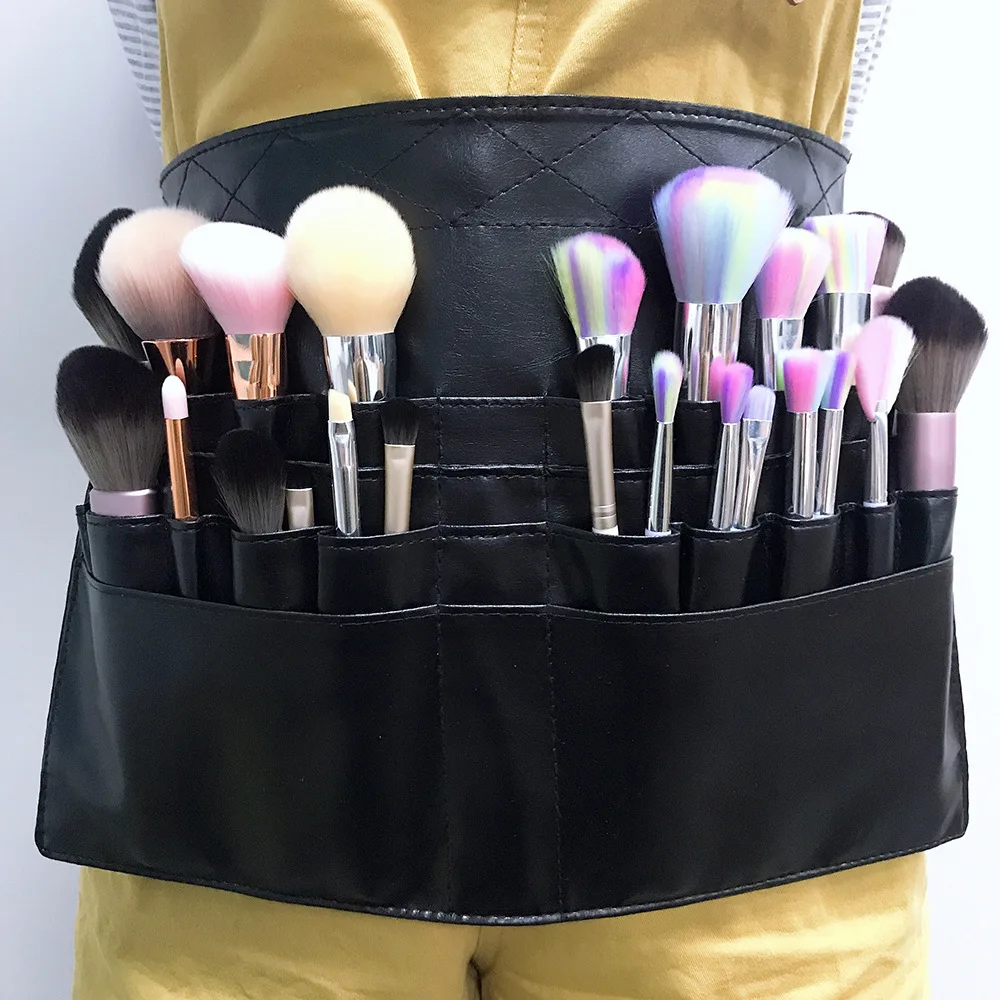 Makeup Organizer 32 Holes Foldable Makeup Brush Bag Women Makeup Brush Tools Bag Organizer Professional Artist Hair Stylist Storage Waist