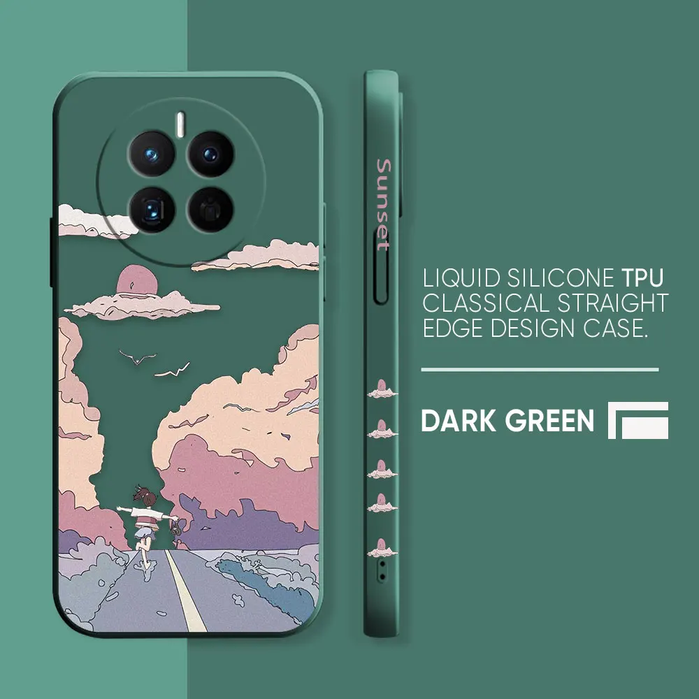 thumbnail image 1 of Phone Case For Huawei MATE 20 20X 30 40 50 P20 P30 P40 P50 10 PRO PLUS Case Cover Funda Cqoue Shell Sunset Maple Snow Mountains, 1 of 5