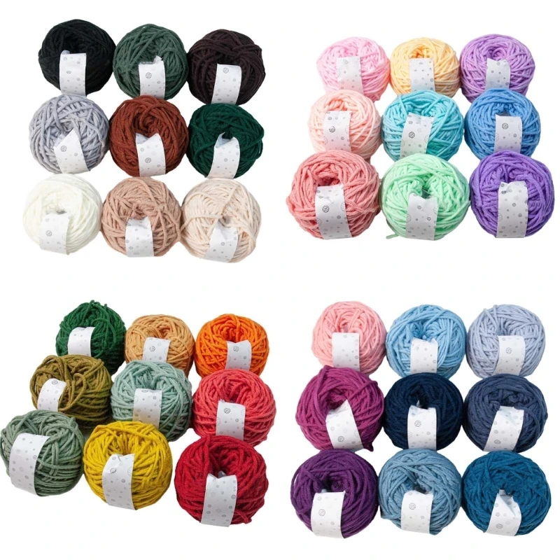  9 Rolls Crochet Yarn Soft Milk Cotton Yarn 40g