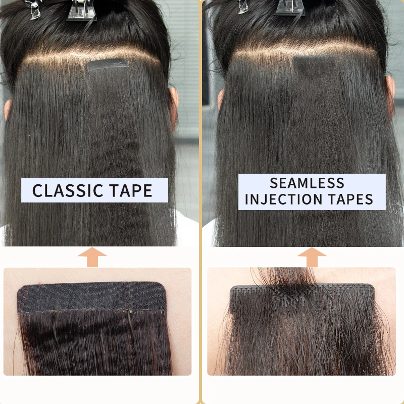 Invisible Tape Hair Extensionst Kinky Straight Tape in Extensions Human Hair Remy Injected Seamless Ins 20pcs 12-6 inch