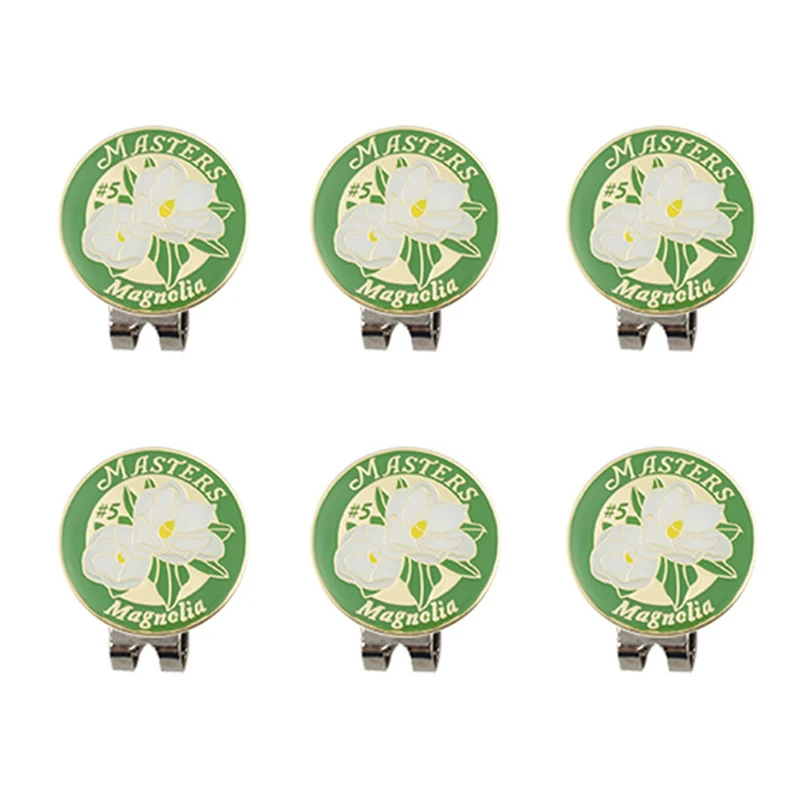 Golf Cap Clip Mark w Magnetic Mark Golf Ball Position Hat Clip Removable Metal Ball Marker Accessories Pack 6 Pcs, golf ball mark,golf hat clip