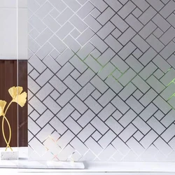 Frosted Non-Adhesive Privacy Window Film with UV Protection - Sun Blocking Cross Pattern - 30x100cm