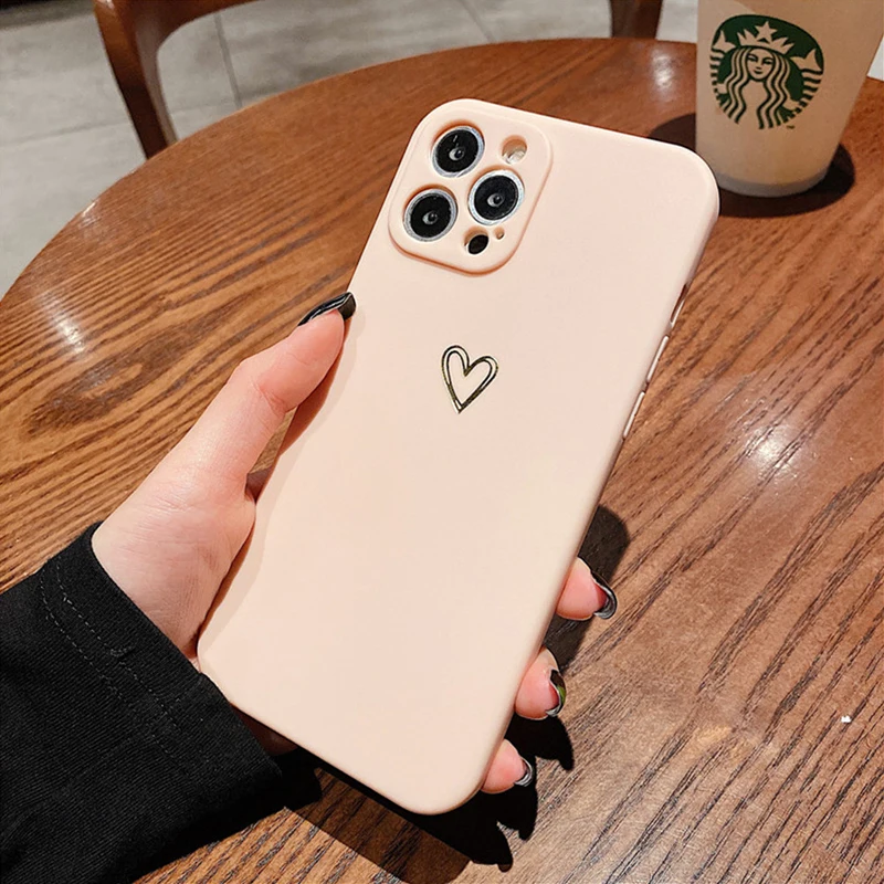 Cases For iPhone 13 12 Pro Max Mini 11 Pro Max X XR XS Max SE 2020 6 6S 7 8 Plus Love Heart Line Soft Silicone Cover Funda wallet cases Cases & Covers