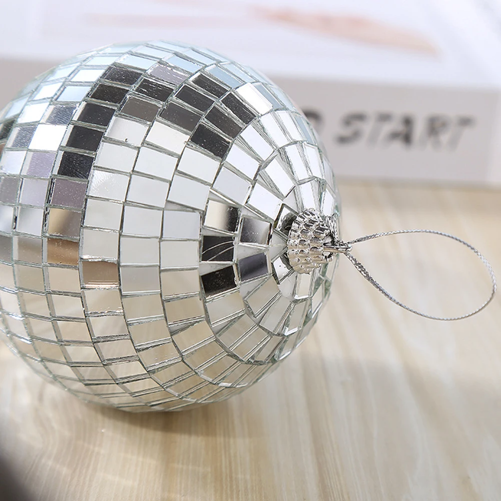Mini Disco Ball KTV Bar Lighting Reflective Mirror Ball Stage Rotating Silver Mirror Disco Balls Party Decor Hanging Ornament