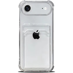 Transparent Card Holder Phone Case with Enhanced Protection and Stylish Design - iPhone 15 (Clear)