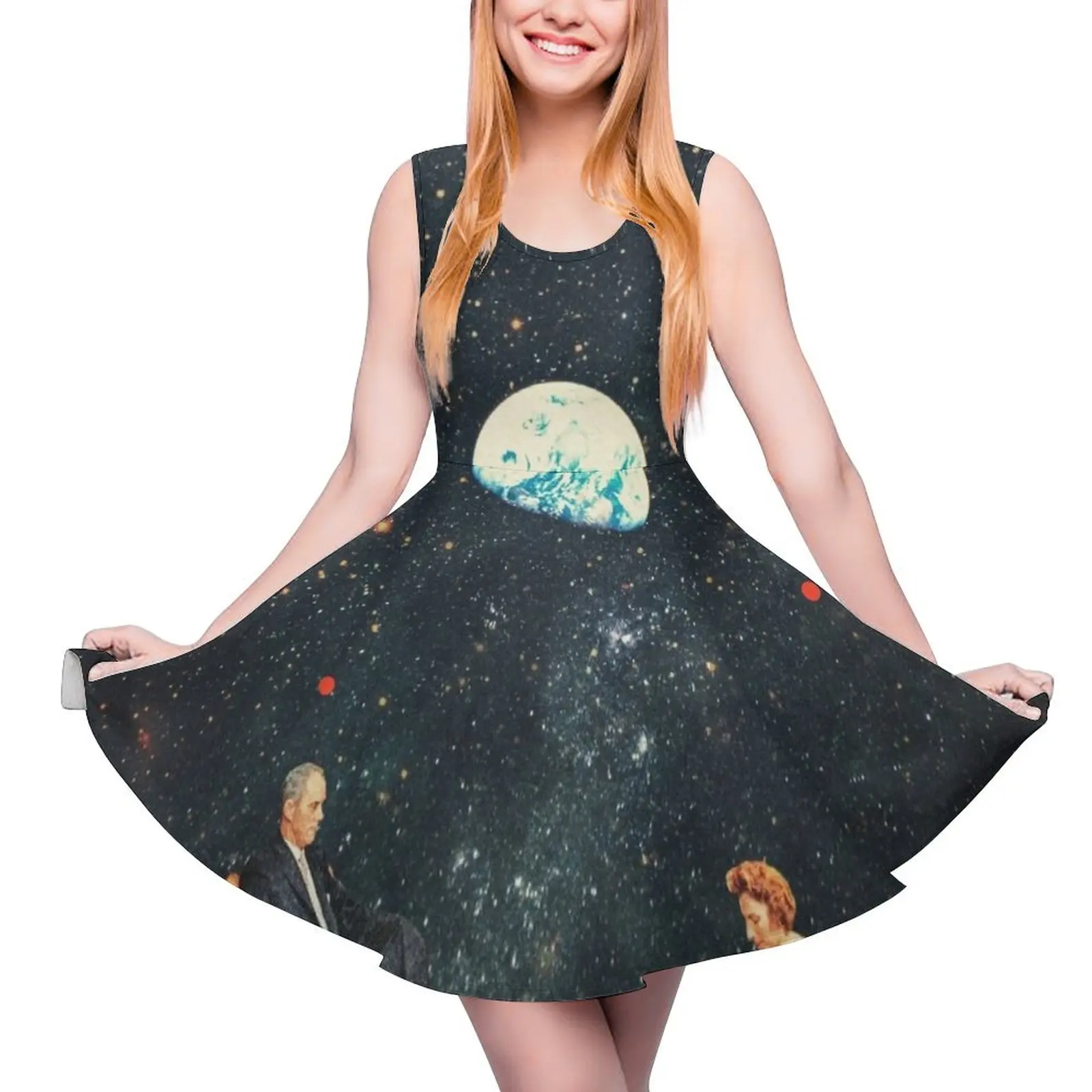 나는 라운드넥 원피스 드레스, 2024 여름 드레스, 특별 이벤트, 긴 소매 드레스, 무도회 원피스, 어디에도 가지 않는다