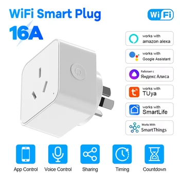 16A AU WiFi Smart Plug Australia Smart Socket with Energy Monitor Remote Control Timer Works with Alexa Google Assistant Voice