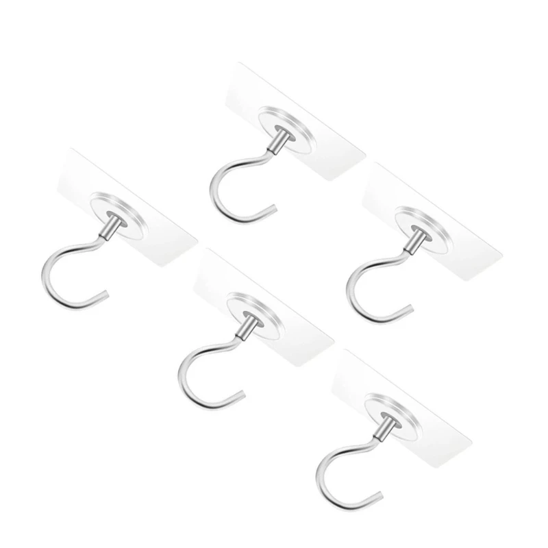 1-10pcs Adhesive Hooks Ceiling Strong Bearing Sticky Rack Kitchen Wall Key Hangers for Hanging Plant Wind Chimes Lights multi purpose hooks adhesive wall hook kitchen hooks self adhesive hooks wall mount hooks