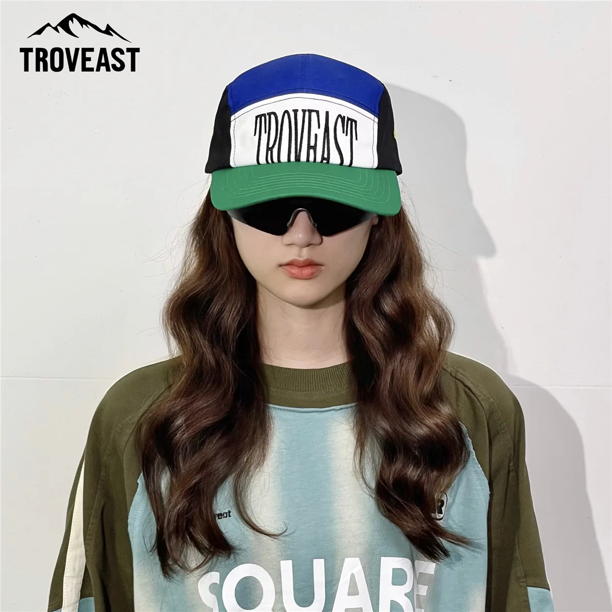 American Baseball Cap Street Color Collision Five Piece Cap Sports Skateboarding Duck Tongue Workwear Big Headband Hat