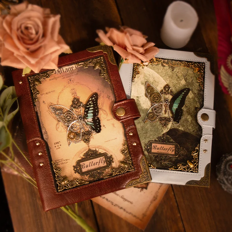 Butterfly Embossed PU Notebook with Loose Leaf Binding for DIY Inspiration