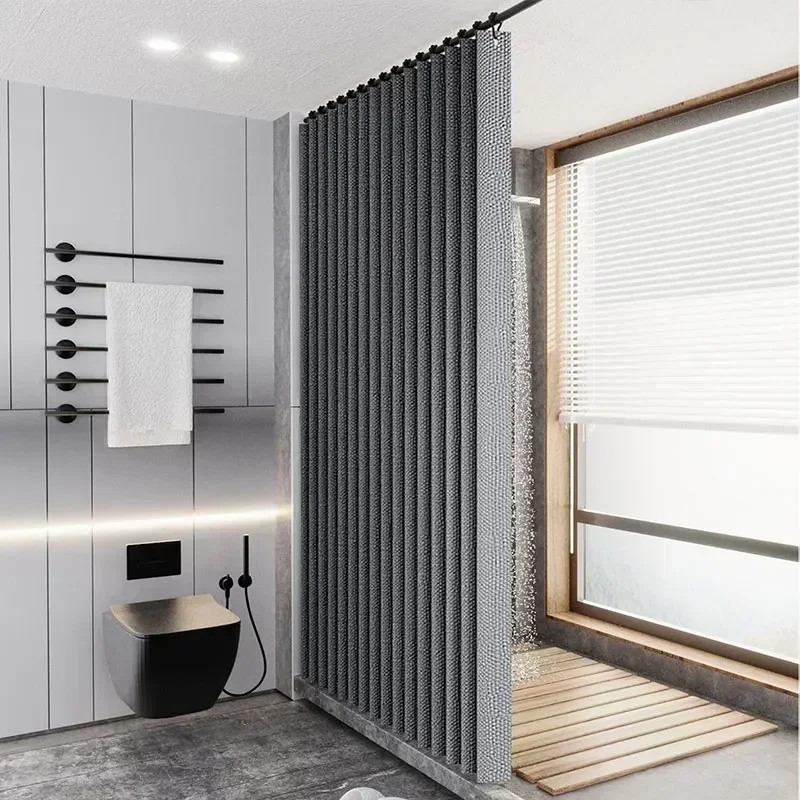 Shower Curtains 1PC Waterproof Thick Linen Folding Curtain Series Shower Curtain Is Suitable for Waterproof Shower Curtains in Bathrooms