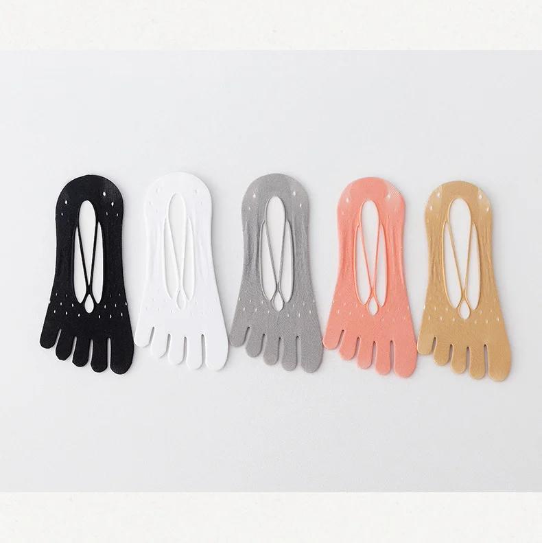 1/3/5 Paar Damen-Socken mit 5 Zehen, dünne Baumwolle, atmungsaktiv, feuchtigkeitsableitend, Zehentrenner, niedrig geschnittene, unsichtbare Bootssocken – Detail 6