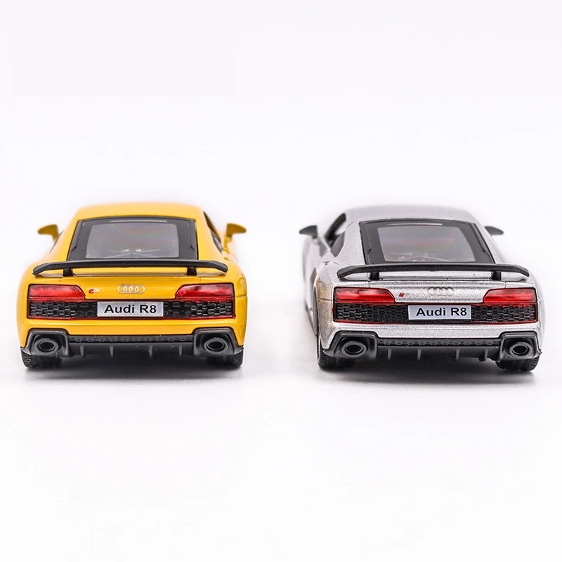 1/36 Audi R8 Coupe GT Spyder Toy Car Model RMZ City 3'' Diecast Super Sport Racing Miniature Pull Back Collection Gift Kid Boy 6
