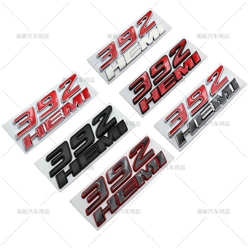

3D Metal 392 Hemi Logo Emblem Car Stickers For Dodge SRT HEMI Badge Caliber Journey Challenger Caravan Car Styling Accessories