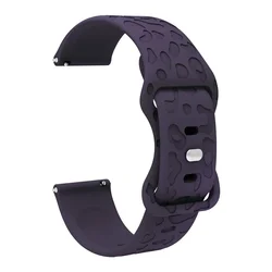 Universal Engraved Leopard Silicone Band - 20/22mm Strap for 20mm (13 Purple)