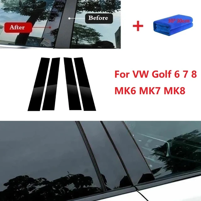 6pcs Auto Säulen pfosten Seiten fenster abdeckung Verkleidungen glänzend  Klavier schwarz Aufkleber für vw jetta mk5 Limousine - AliExpress