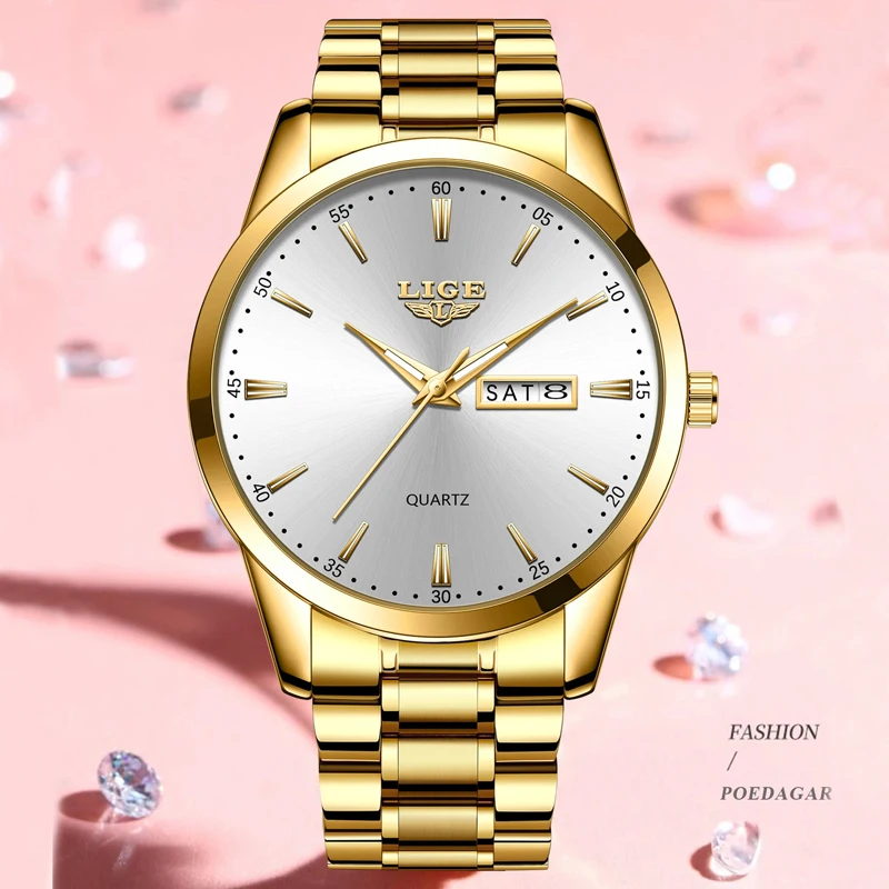 LIGE Women Watch Top Brand Luxury Stainless Steel Band Quartz Ladies Wristwatch Waterproof Casual Dress Woman Clocks Reloj Mujer 3
