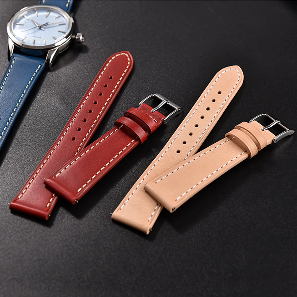 Handmade Vintage Leather Watch Strap with Quick Release