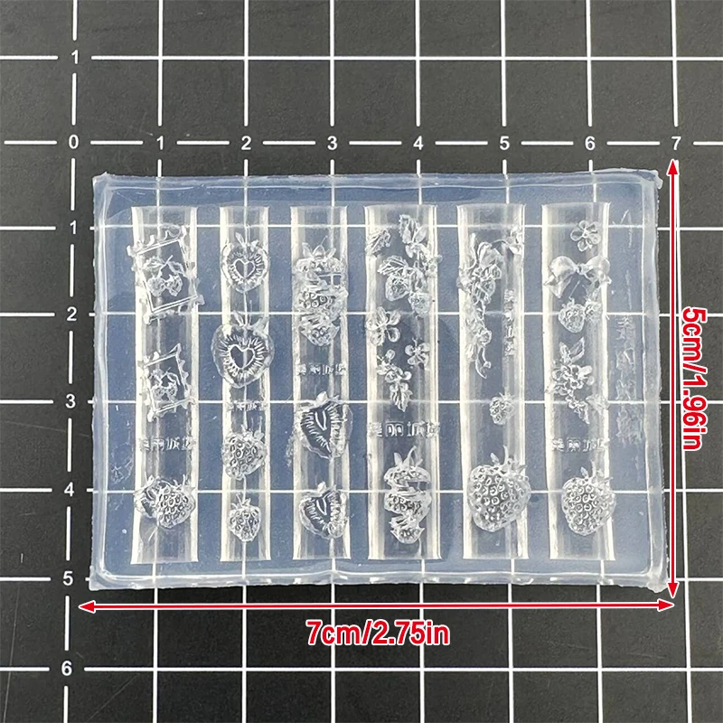 1Pc 딸기 실리콘 네일 몰드 장미 꽃 모양 네일 장식 네일 살롱 손톱 DIY 디자인 네일 아트 매니큐어 도구