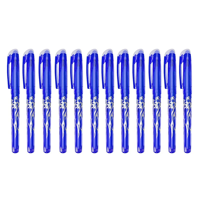 

Erasable Ballpoint Pen 12 Pcs Blue Eraser Pen 0.5Mm Refillable Eraser Pen Rollerball Erasable High Guality