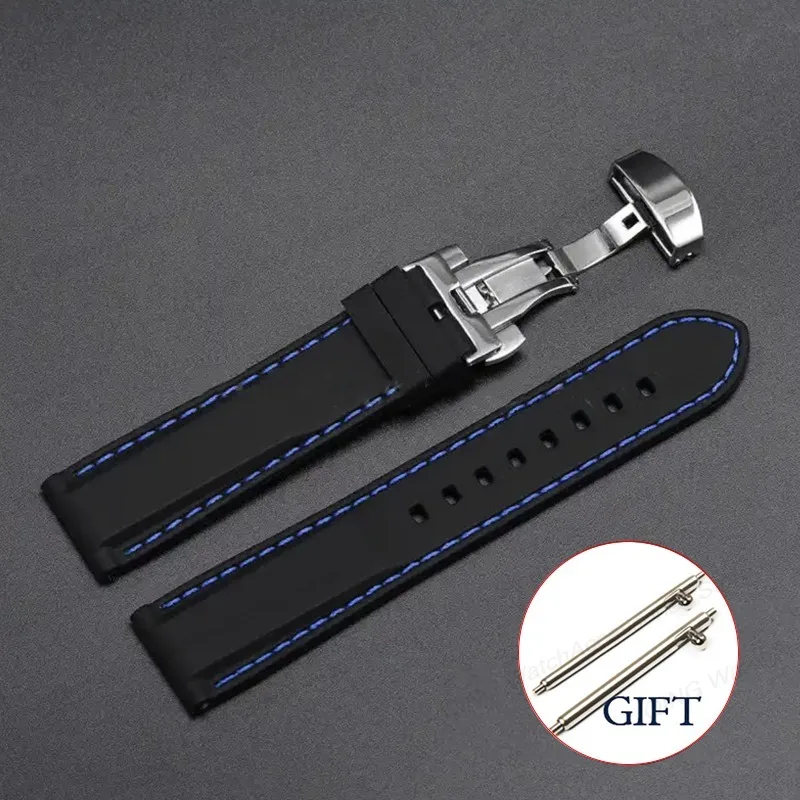 Waterproof Silicone Sport Watch Strap with Quick Release and Butterfly Buckle