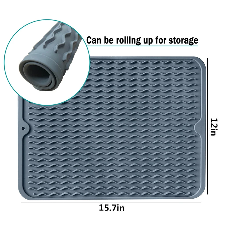 Nordic Color Dish Drying Mat Heat Insulation Dishes Sink Table Pot Holder Protector Cups Draining Mat Kitchen Mildew Proof Mat