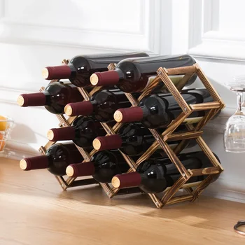 Scaffali impilabili per vino 3, 5, 6, 10 bottiglie scaffali per vino in legno utensili da Bar per la casa armadietti per vino strumenti da Bar