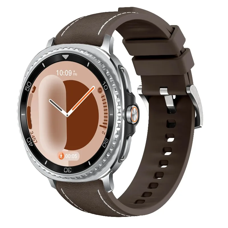 Premium Silicone and Leather Strap - Soft, Comfortable Wristband for Smartwatches