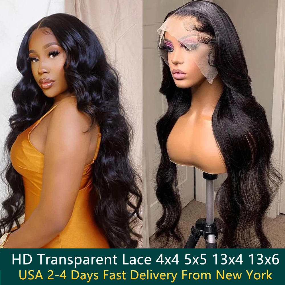 HD Transparent Body Wave Lace Front Human Hair Wigs For Black Women Raw Indian 13x4 13x6 4x4 5x5 Frontal Closure Wig |