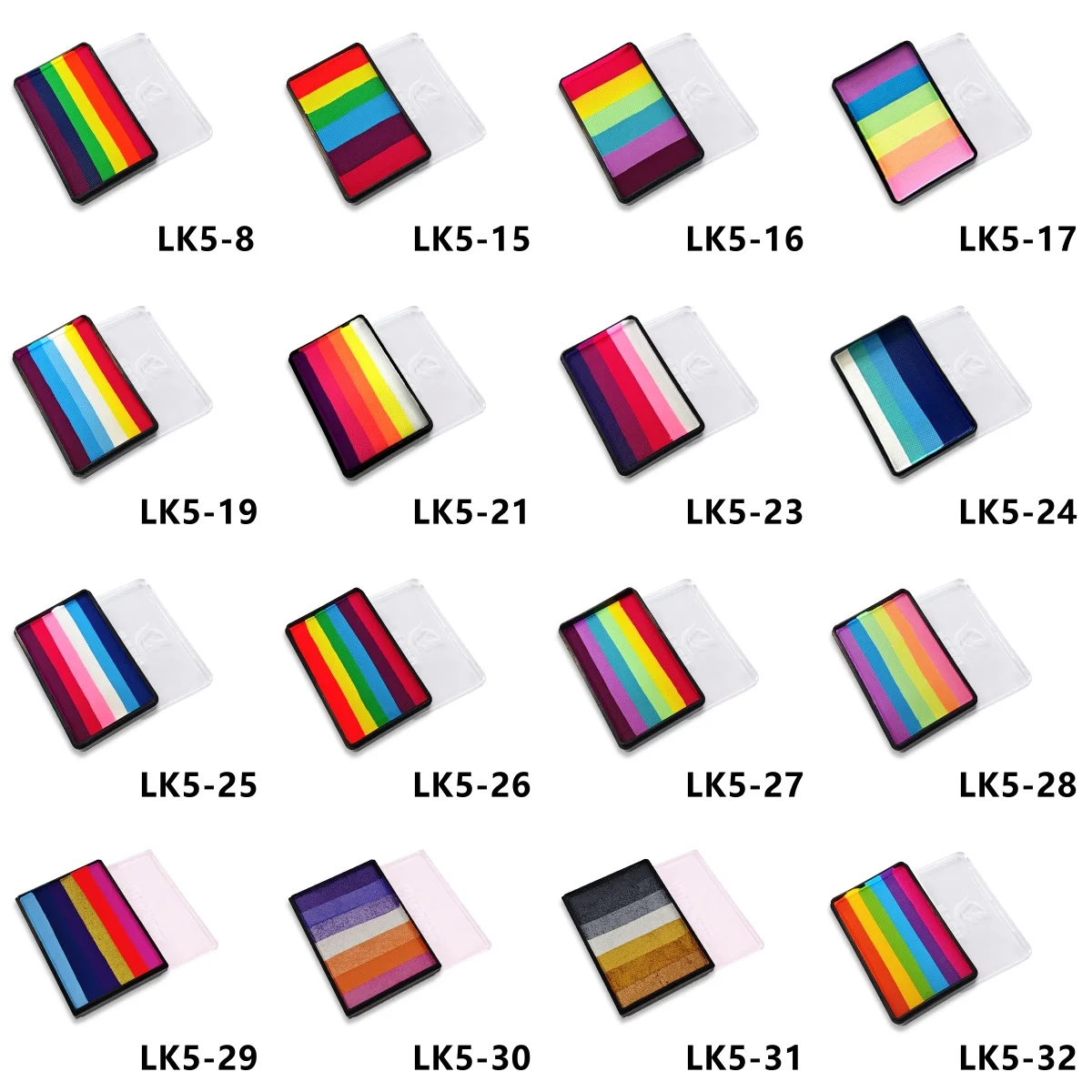 50g Face Painting Customized Colorful Rainbow Cake Split Fluorescent Water Activated Eyeliner Body Art 5