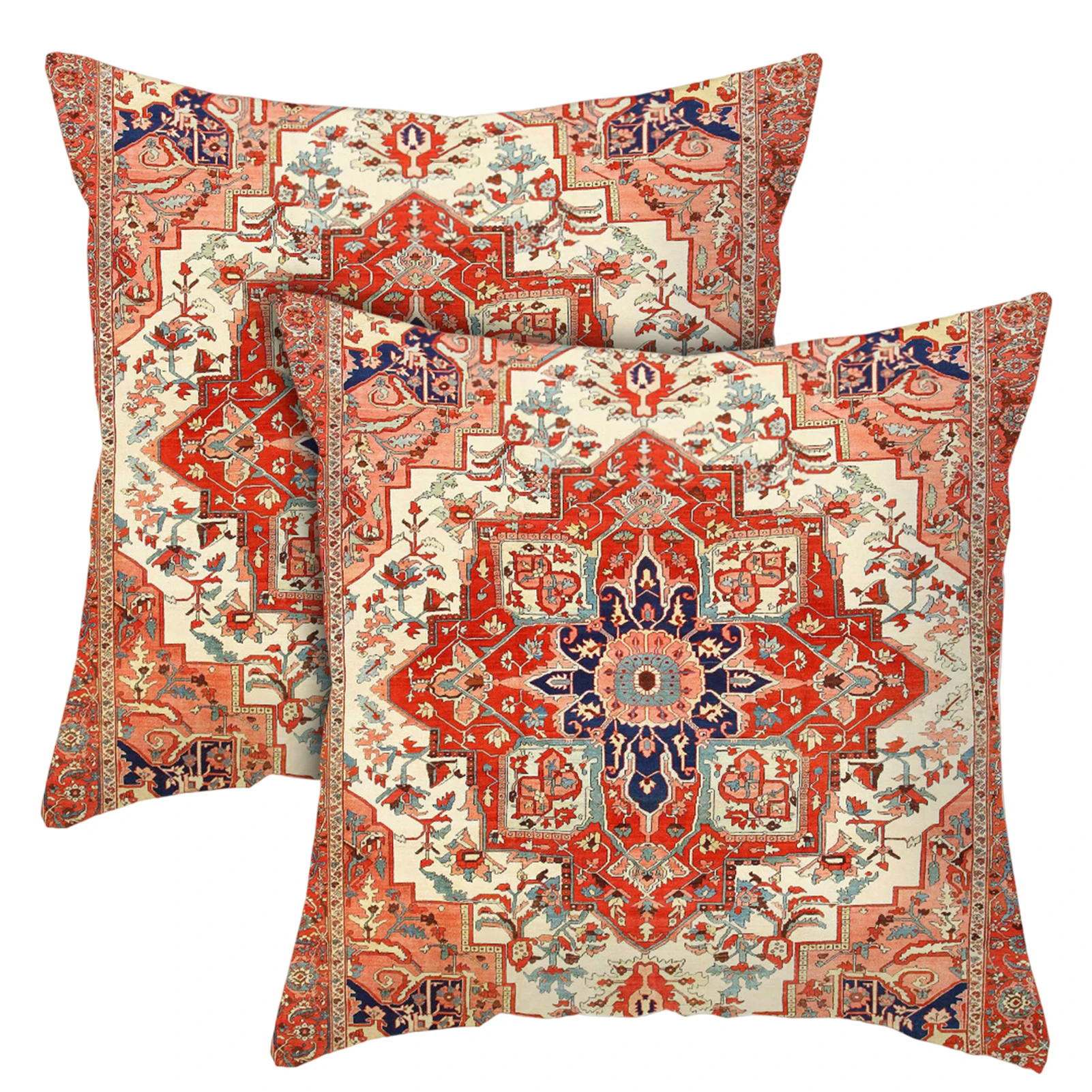 

2pcs For Couch Soft Outdoor Ethnic Rustic Sofa Throw Pillow Covers Farmhouse Carpet Pattern Decorative Gifts Wear Resistance