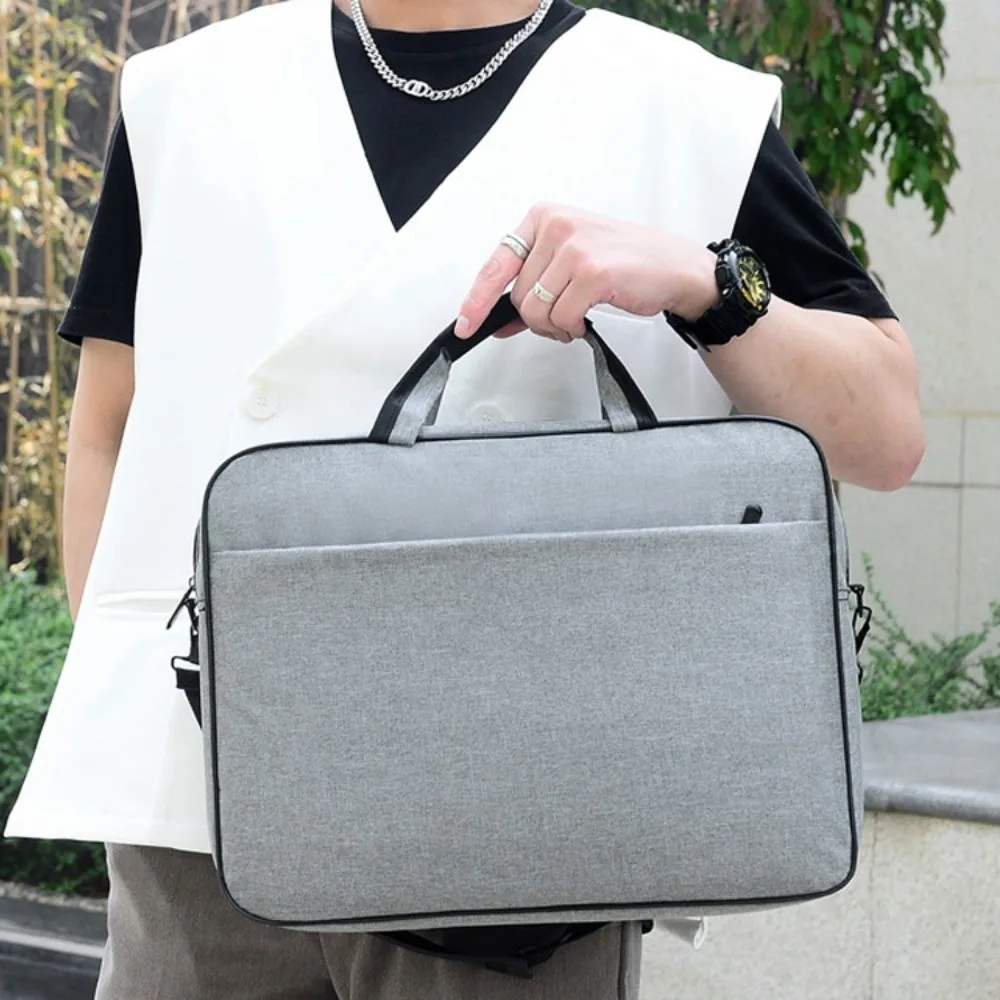 15.6/17 Inch Business Laptop Bag with Handle Briefcase Portable Laptop Bags Solid Color Shoulder Strap Laptop Shoulder Bag - 5