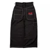 Classic Retro Y2K Loose Letter Denim Pants High Street Casual Punk Style Wide Leg Long Trousers for Men
