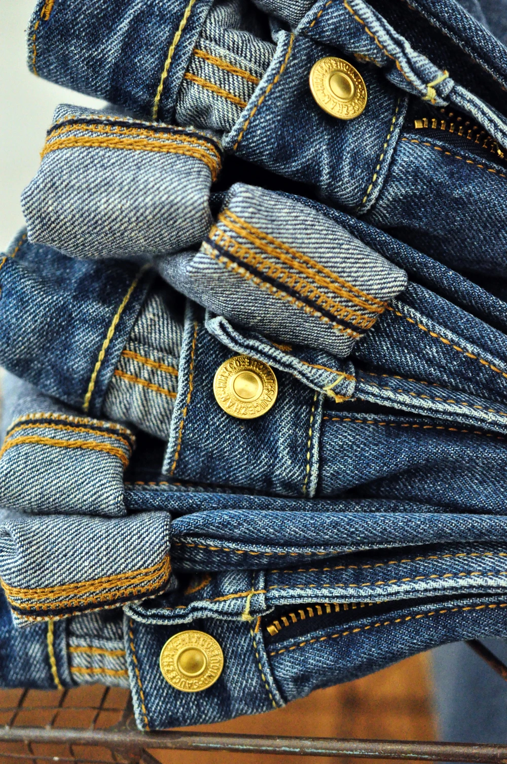 SAUCE ZHAN EX314XX Mens Jeans Distressed Wash Jeans for Man Selvedge Denim Jeans Men Slim Fit 13 Oz
