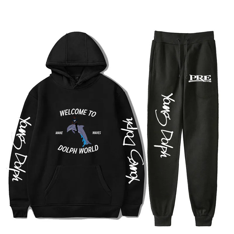 Rapper Young Dolph Men's Sportswear Sets Casual Tracksuit Two Piece Set Top and Pants Sweat Suit Male Sporting Suits Streetwear 5