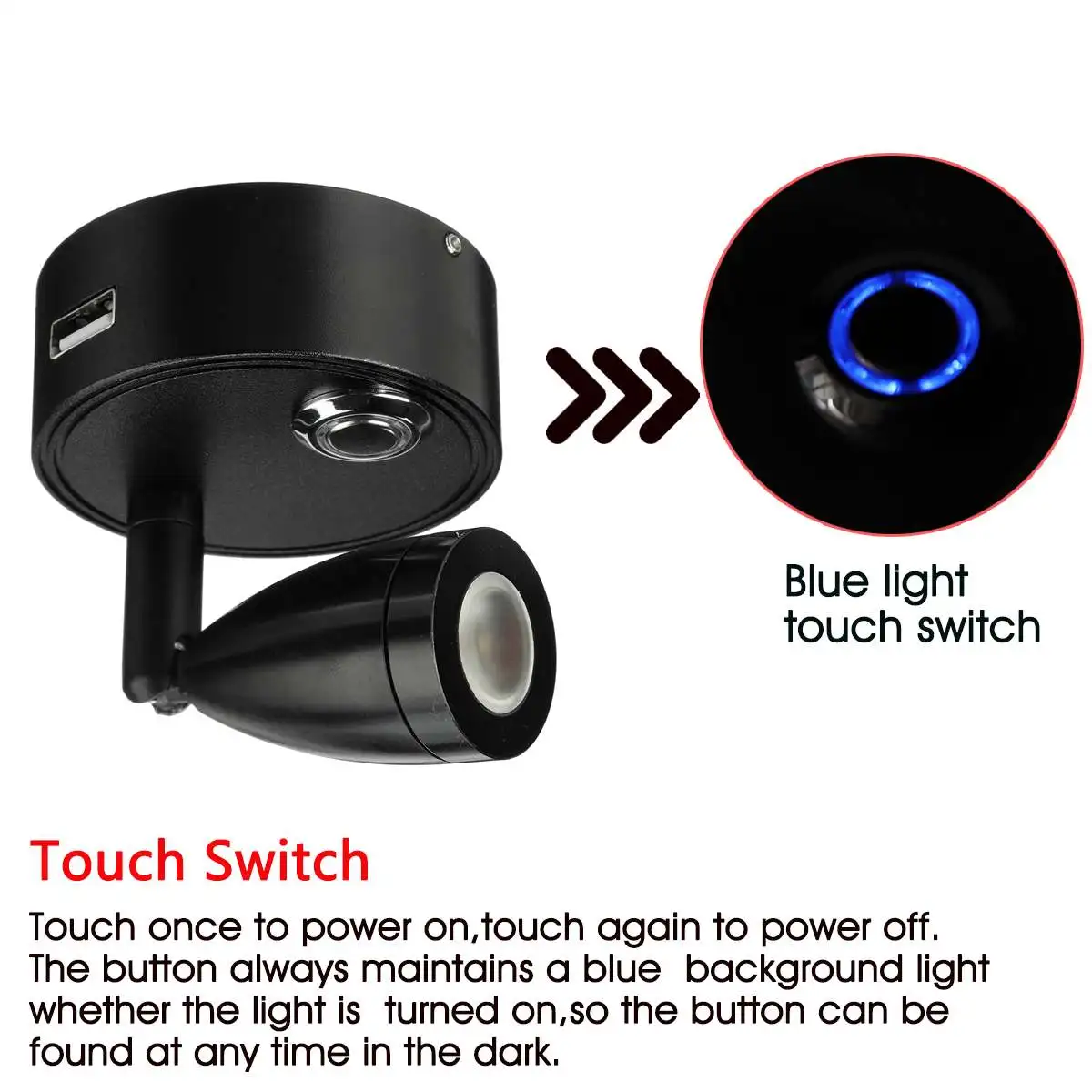 ķī  ĳ Ʈ LED ƮƮ, 12-24V RV ׸ ,   , 360  ȸ  , USB Ʈ 