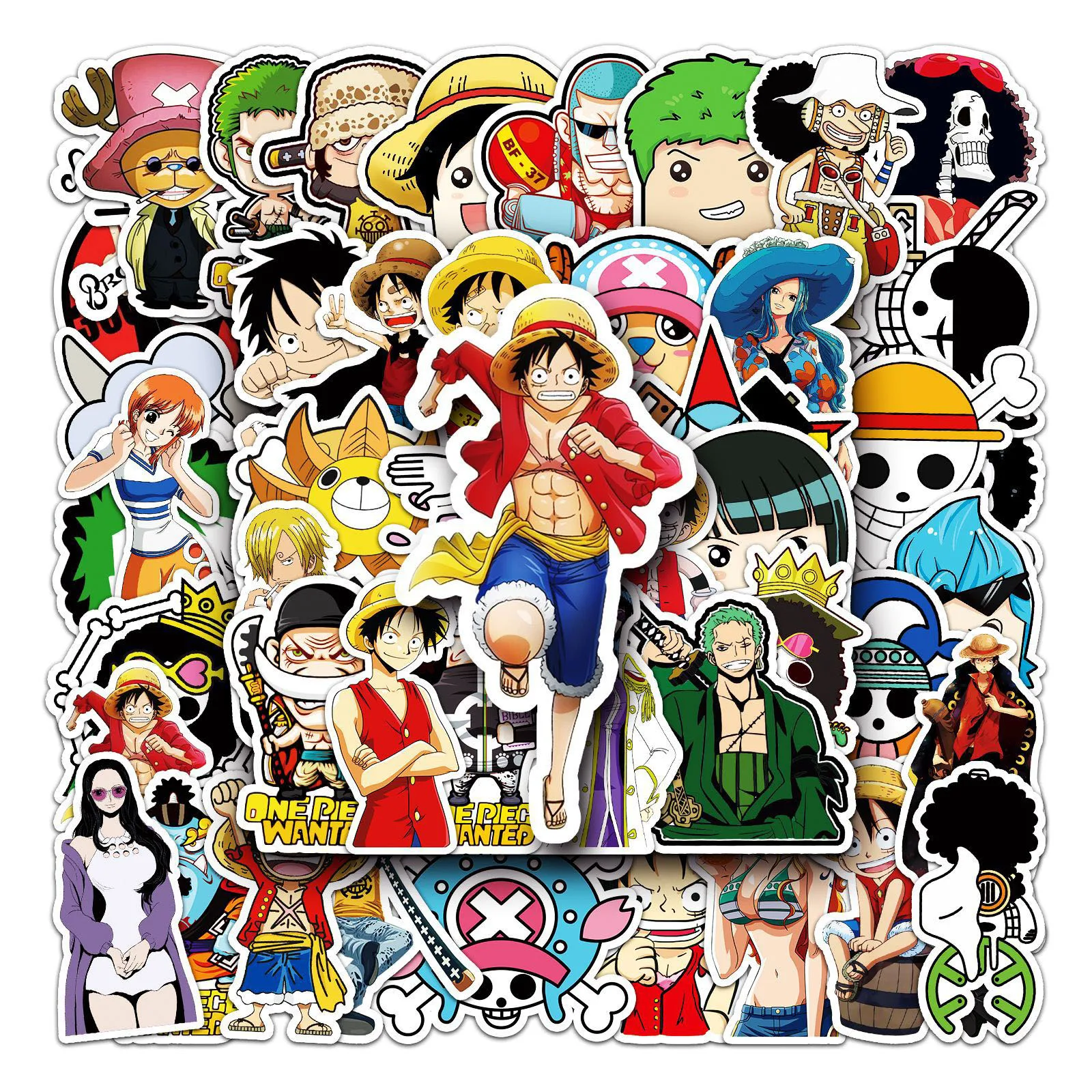50 Pieces/Set Of One Piece Graffiti Stickers Suitcase Scooter Car Guitar Waterproof Cartoon Decorative Stickers
