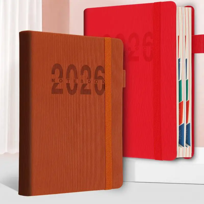 Colorful Hardcover Leather Daily Monthly Planner, 400 Pages